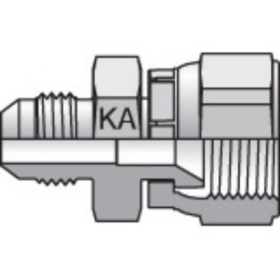 Picture of Parker 4-4XHMKA6S - Komatsu 30° Flare, Metric Thread Adapters