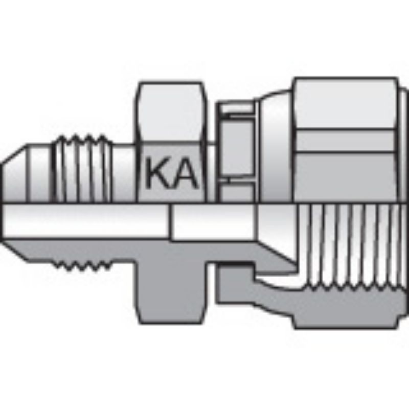 Picture of Parker 4-4XHMKA6S - Komatsu 30° Flare, Metric Thread Adapters