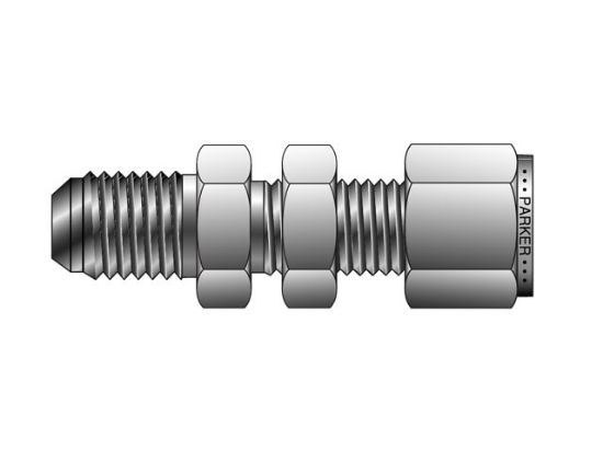 Picture of Parker 2-2 XH2BZ-B - CPI 37° Tube 37° Flare Bulkhead Connector - XH2BZ