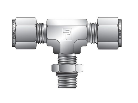 Picture of Parker 4-4-4 S5BZ-B - CPI Inch Tube Male Tee SAE Straight Thread - S5BZ