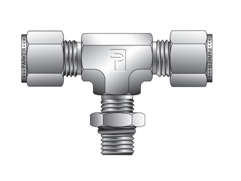 Picture of Parker 8-8-8 S5BZ-SS - CPI Inch Tube Male Tee SAE Straight Thread - S5BZ