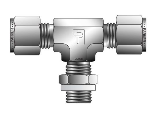 Picture of Parker 16MBT16R-B - A-LOK Inch Tube Male Tee BSPP Straight Thread - MBT R