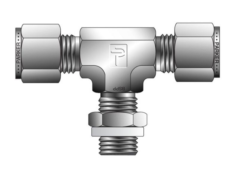 Picture of Parker 16MBT16R-B - A-LOK Inch Tube Male Tee BSPP Straight Thread - MBT R