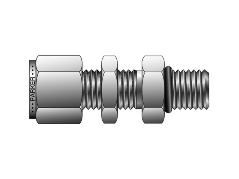 Picture of Parker 6-6 AH2BZ-S - CPI Inch Tube Bulkhead to SAE Conversion Adapter - AH2BZ