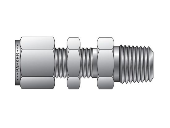 Picture of Parker 3-2 FH2BZ-B - CPI Inch Tube NPT Male Bulkhead Connector - FH2BZ