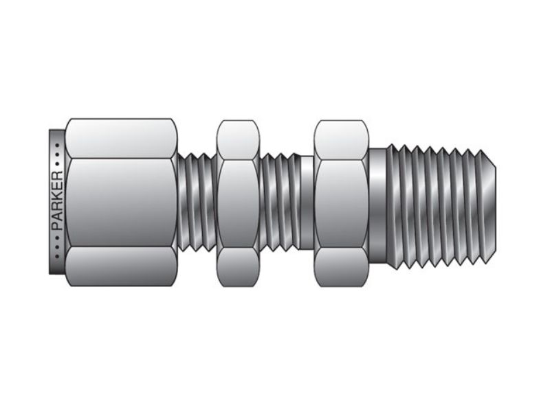 Picture of Parker 4-2 FH2BZ-B - CPI Inch Tube NPT Male Bulkhead Connector - FH2BZ