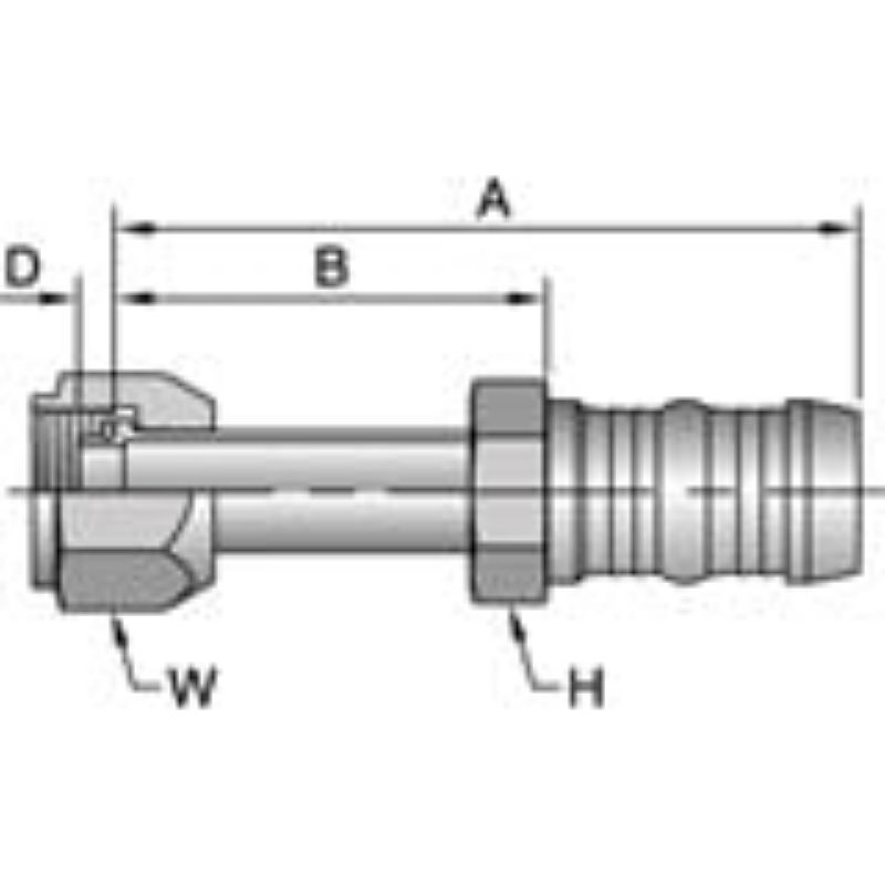 Picture of Parker 5S1A-6-6 - A/C Clip Air Conditioning Hose Fitting- 1A Series Fittings