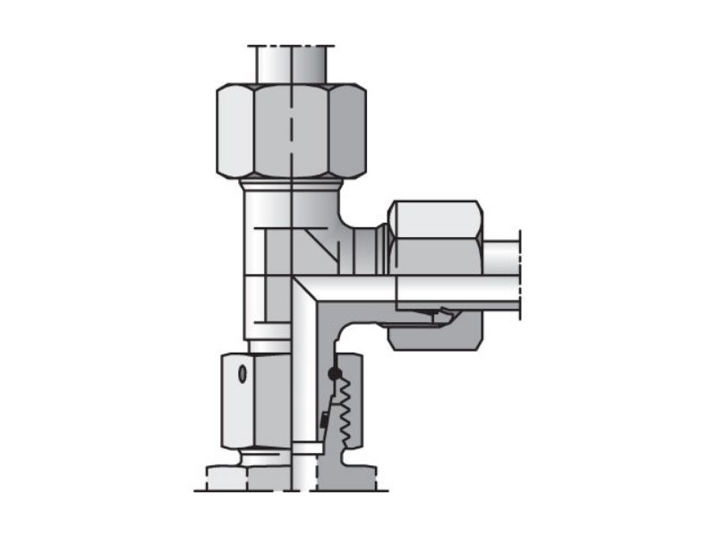 Picture of Parker EL06ZLCF - EO/EO-2 Tee, Swivel Nut Run - EL