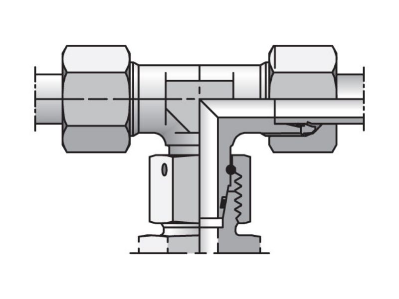 Picture of Parker ET10ZLCF - EO/EO-2 Tee, Swivel Nut Branch - ET