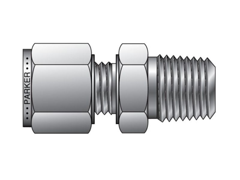 Picture of Parker FBZ 6-1/8-SS - CPI Metric Tube NPT Male Connector - FBZ