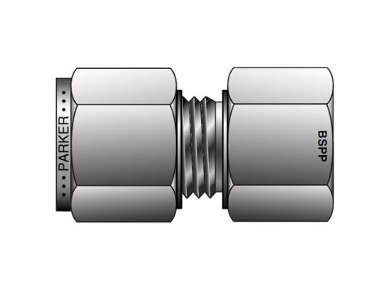 Picture of Parker GBC 10-1/2GC-S - CPI Metric Tube BSPP Gauge Connector - GBZ GC