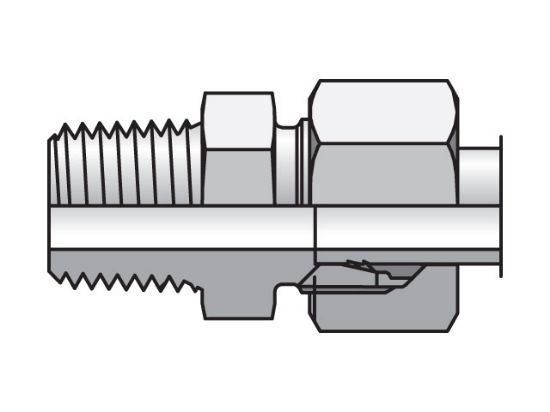 Picture of Parker GE06LL1/8NPTMS - EO/EO-2 Straight, Male Connector - GE-NPT