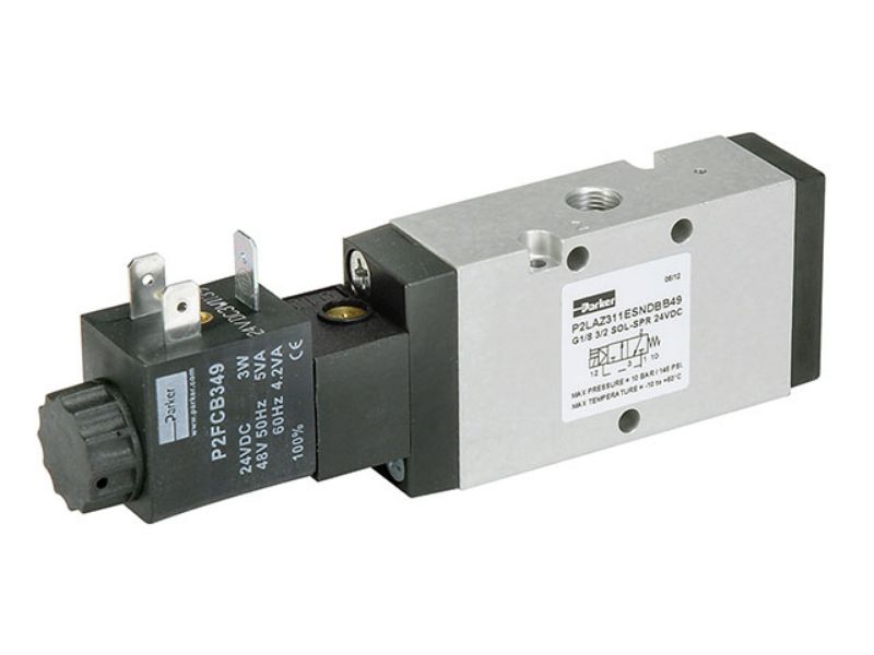 Picture of Parker P2LAZ391ESNDBB49 - Viking Lite Series Single Solenoid 3-way 2-position Valve