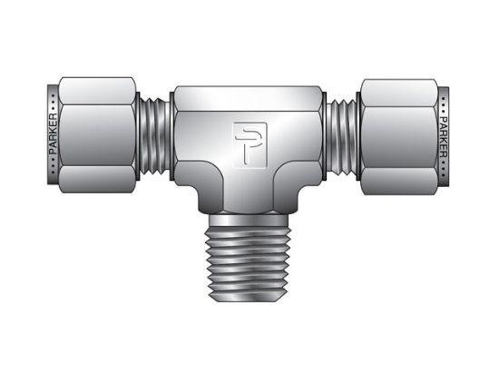 Picture of Parker SBZ 16-16-1/2-B - CPI Metric Tube NPT Male Tee - SBZ
