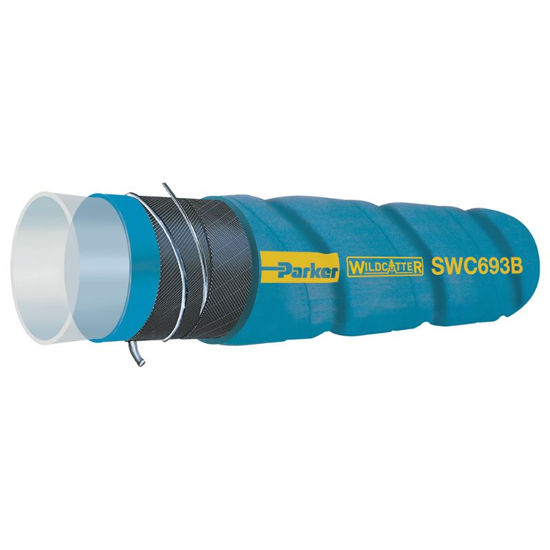 Picture of Parker SWC693B-2000 - WILDCATTER® UHMWPE CORRUGATED CHEMICAL SUCTION HOSE