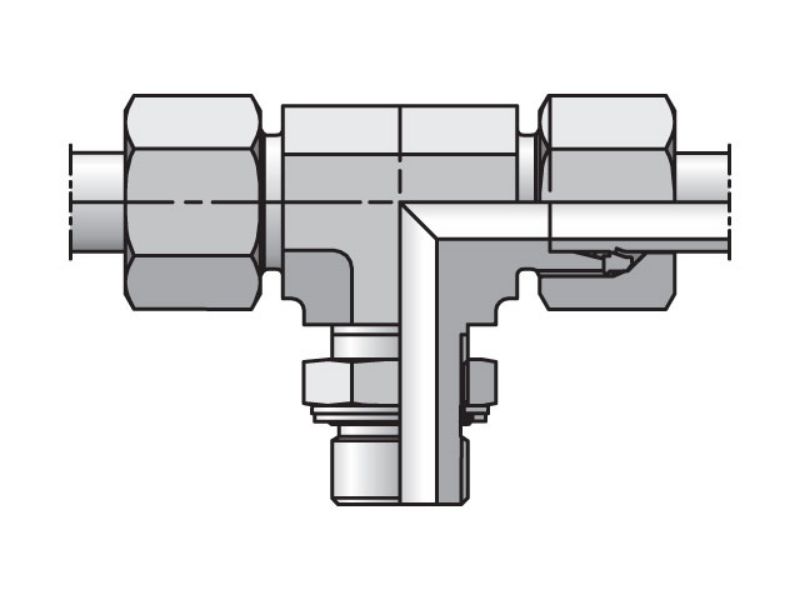 Picture of Parker TEE12ZLRCF - EO/EO-2 Tee, Adjustable Branch - TEE-R
