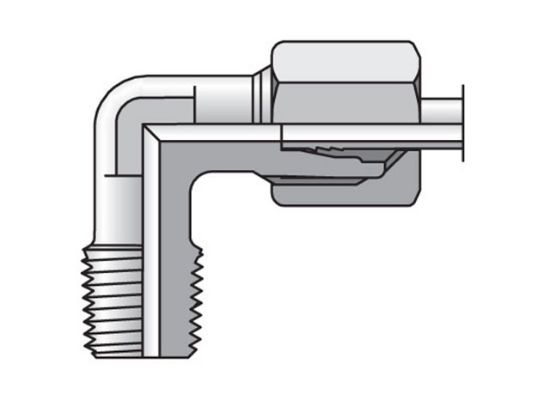 Picture of Parker WE06L1/4NPTMS - EO/EO-2 90° Elbow, Male Connector - WE-NPT