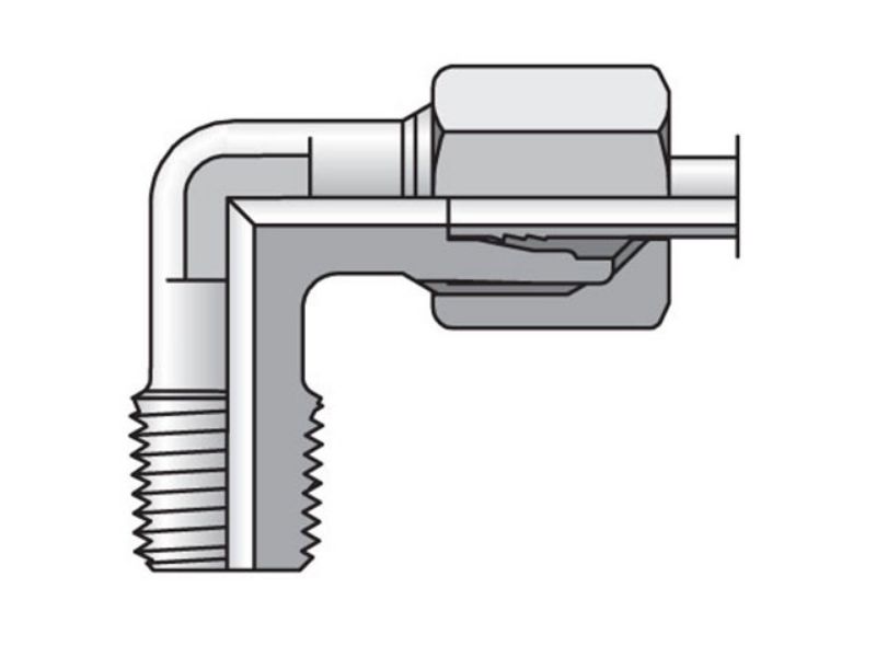 Picture of Parker WE06L1/4NPTCF - EO/EO-2 90° Elbow, Male Connector - WE-NPT