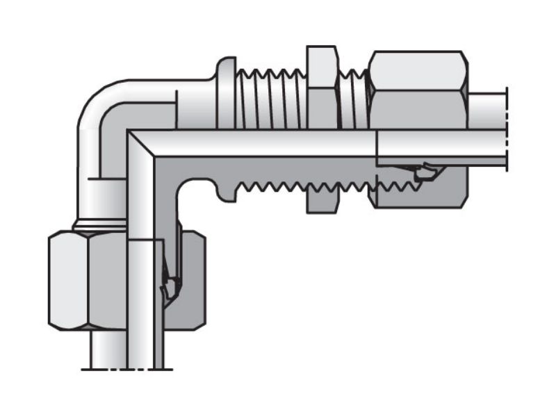 Picture of Parker WSV08ZLCF - EO/EO-2 90° Elbow, Bulkhead Union - WSV