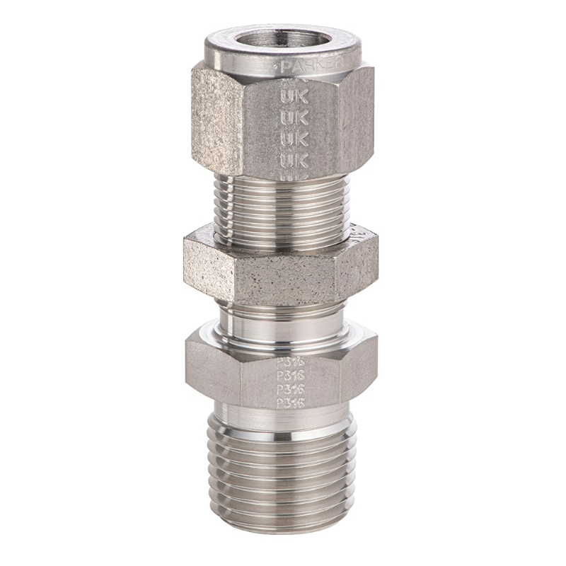 Picture of Parker 6MBC4N-316 - Parker Tube Fitting, NPT Male Bulkhead Connector - A-LOK Series