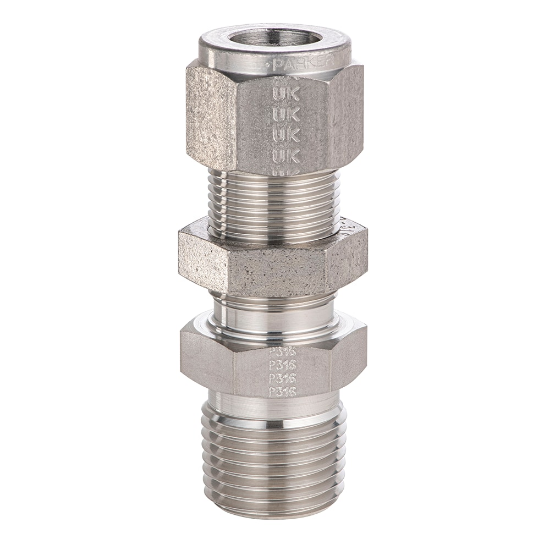 Picture of Parker M10MBC3/8N-M - Parker Tube Fitting, NPT Male Bulkhead Connector - A-LOK Series