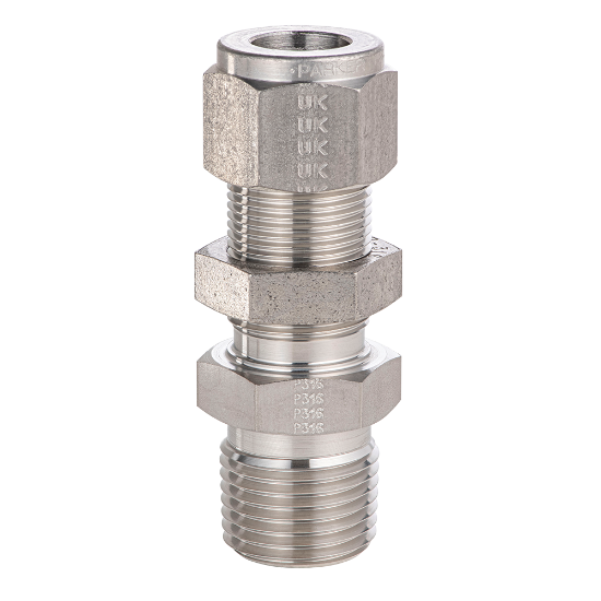 Picture of Parker 10MBC8N-6MO-NC - Parker Tube Fitting, NPT Male Bulkhead Connector - A-LOK Series