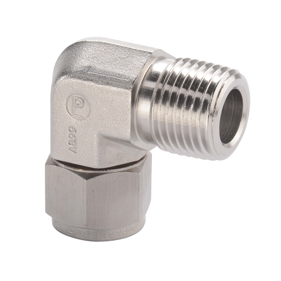 Picture of Parker 10MSEL12N-TTZ-NC - Parker Tube Fitting, NPT Male Elbow - A-LOK Series