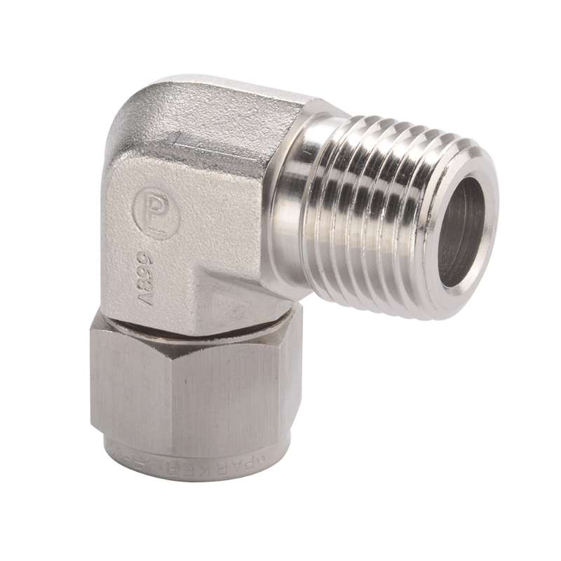 Picture of Parker 10MSEL12N-TTZ-NC - Parker Tube Fitting, NPT Male Elbow - A-LOK Series