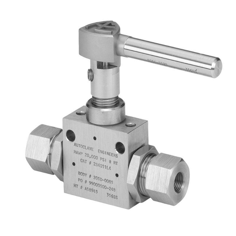 Picture of Parker 2B4S15L2 - Autoclave 2B (2 Way) Ball Valve, Medium Pressure - 20,000 PSI (1379 bar)