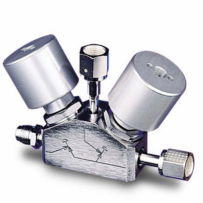 Picture of Parker 45300141 - UHP Diaphragm Y-Valve – Manual or Air-actuated (vacuum to 250 psig) – 955Y Series