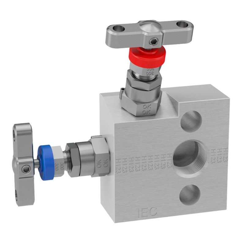 Picture of Parker HD6MO2MSB3 - 2, 3 and 5 Valve instrument manifolds, needle pattern, direct mount - H Series