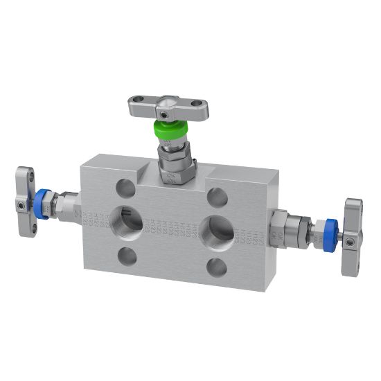 Picture of Parker HD6MO3MCPSB3PNC - 2, 3 and 5 Valve instrument manifolds, needle pattern, Coplanar™ Style - H Series