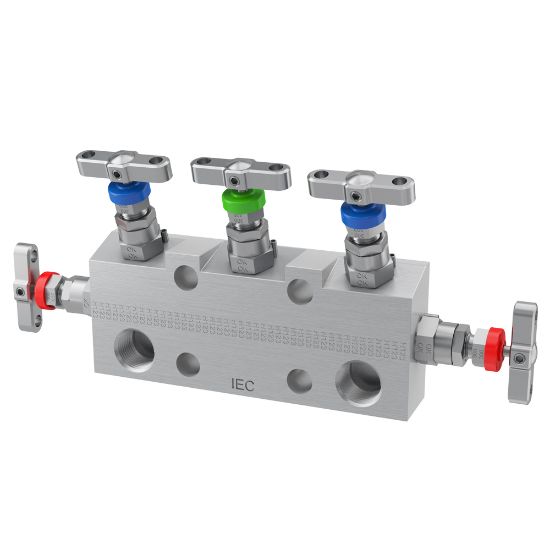 Picture of Parker HD6MO5SB3 - 2, 3 and 5 Valve instrument manifolds, needle pattern, direct mount - H Series