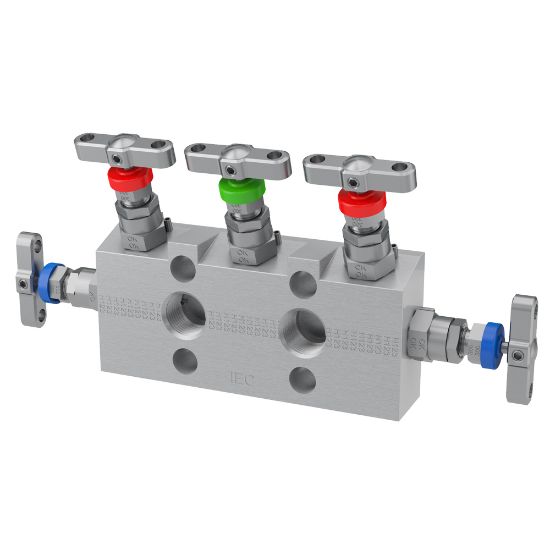 Picture of Parker HD6MO5M3 - 2, 3 and 5 Valve instrument manifolds, needle pattern, direct mount - H Series