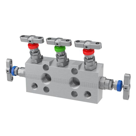 Picture of Parker HDS5MCPPKPNC - 2, 3 and 5 Valve instrument manifolds, needle pattern, Coplanar™ Style - H Series