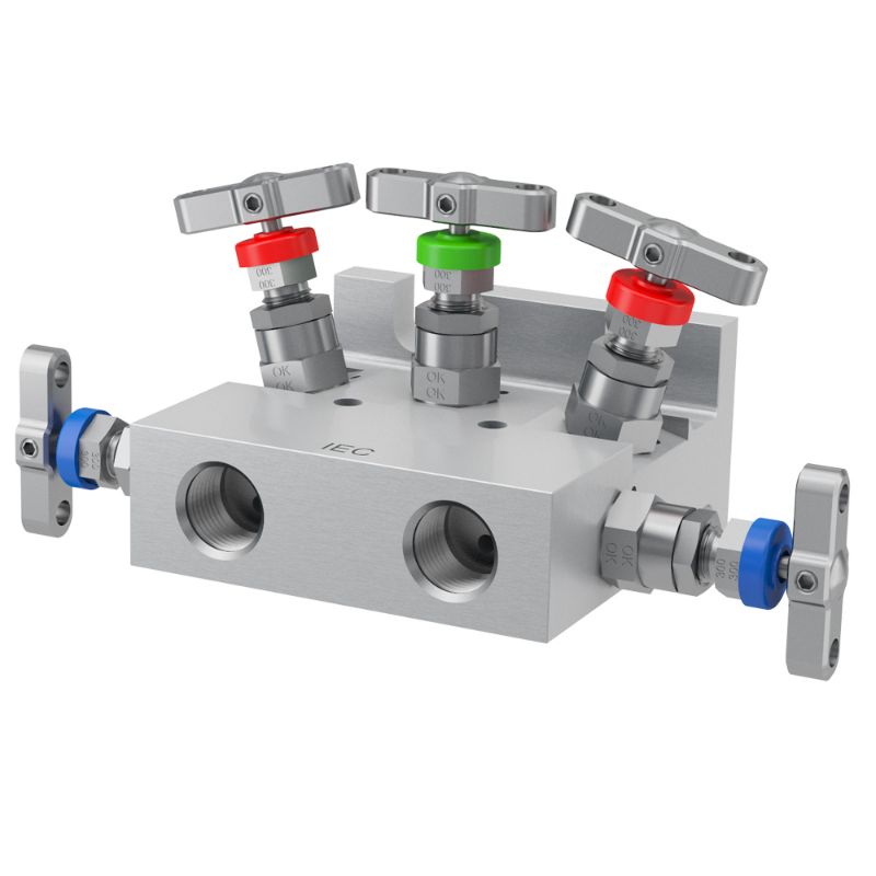 Picture of Parker HETS5 - 2, 3 and 5 Valve instrument manifolds, needle pattern, direct mount - H Series