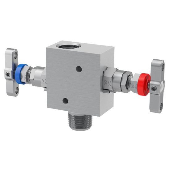 Picture of Parker HL6MO2V8M8F4F - 2, 3 and 5 Valve instrument manifolds, needle pattern, remote mount - H Series