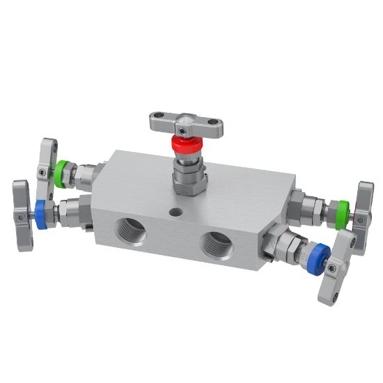 Picture of Parker HL6MO5MCT - 2, 3 and 5 Valve instrument manifolds, needle pattern, remote mount - H Series