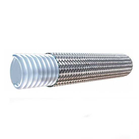 Picture of Parker 08-SCWV - OBSOLETE: Heavy Wall Convoluted PTFE Hose with 316 Stainless Steel Braid - SCWV/SCBV