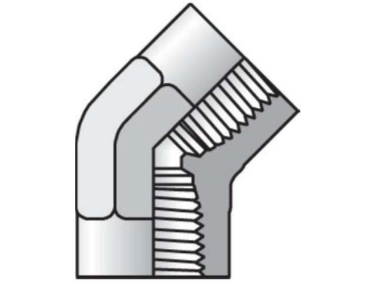 Picture of Parker 1/4 DD45-S BP - Pipe & Port 45° Elbow DD45