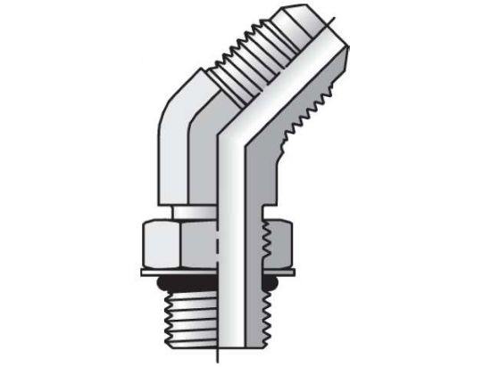 Picture of Parker 8 V5OX-S BP - Triple-Lok 37° 45° Elbow V5OX