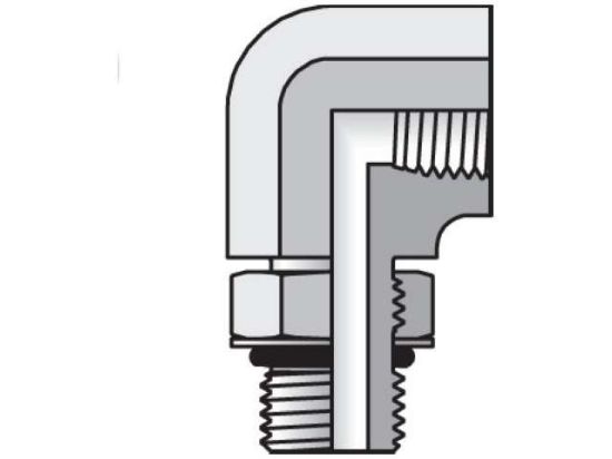 Picture of Parker 8-3/8 AOEG-S BP - Pipe & Port 90° Elbow AOEG
