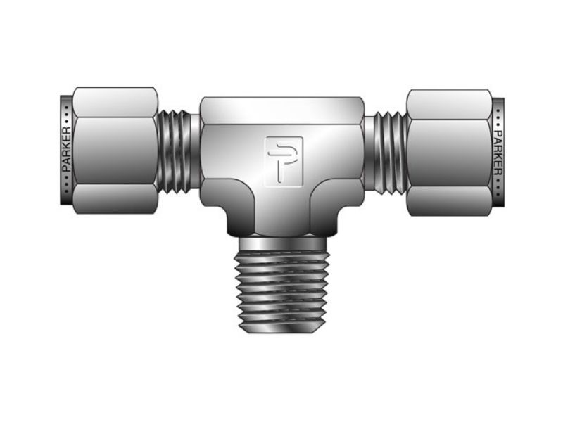 Picture of Parker 4MBT4N-B - A-LOK Inch Tube NPT Male Tee - MBT