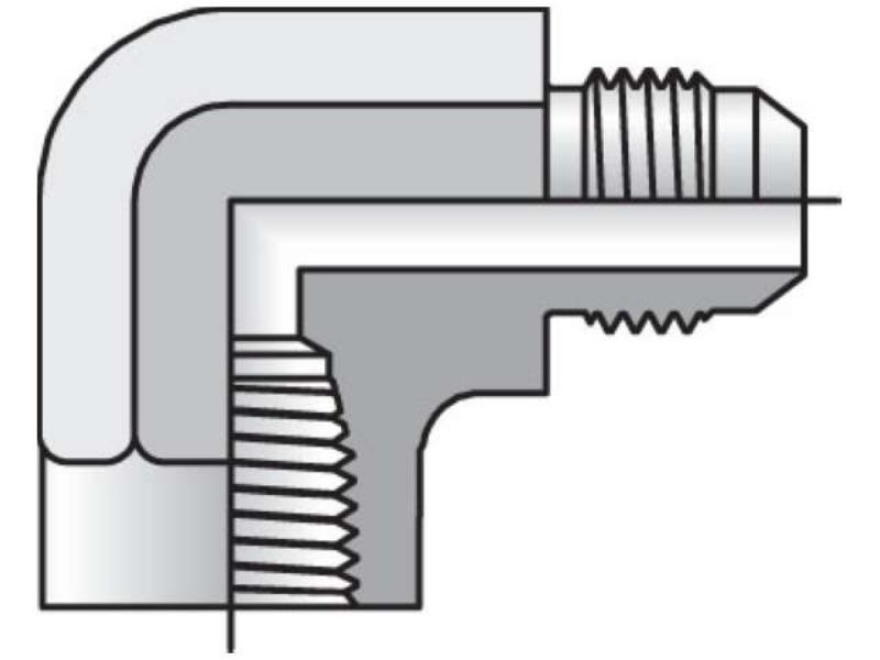 Picture of Parker 8 DTX-SS BP - Triple-Lok 37° 90° Elbow DTX