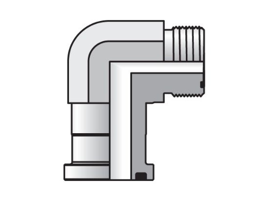 Picture of Parker 12 LOEQ1-S FKM - Seal-Lok Flange 90° Flange Adapter LOEQ1