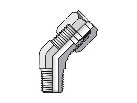 Picture of Parker 4 VU-SS - Ferulok 45° Elbow VBU