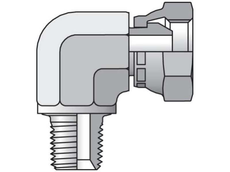 Picture of Parker 2107-4-4 BP - Pipe Swivel 90° Elbow 2107