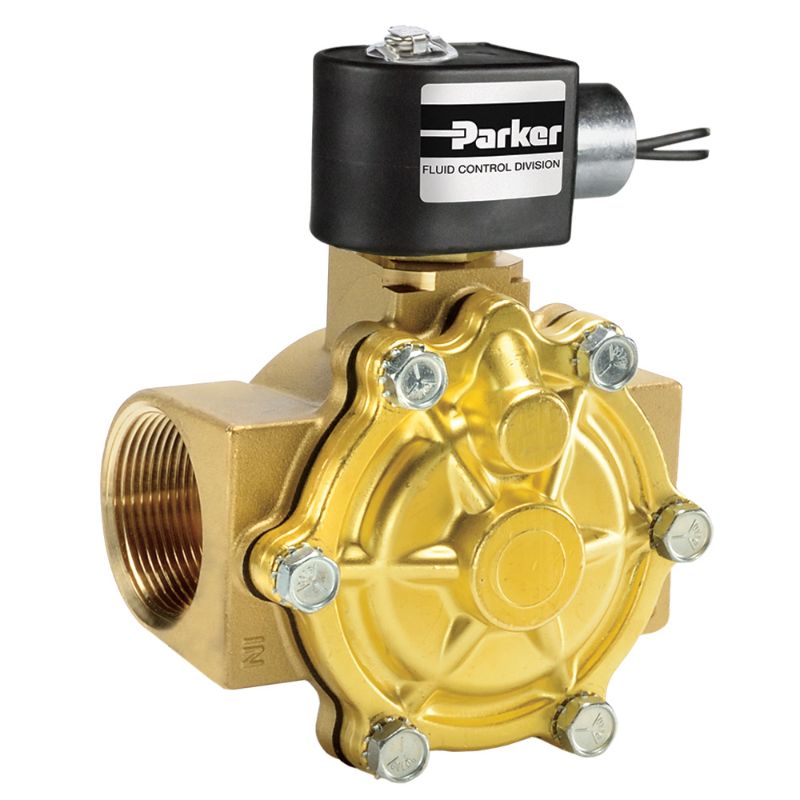 Picture of Parker 24F24O2180ACF4C15 - Parker 2-Way Normally Open, 1-1/2" NPT General Purpose Solenoid Valves