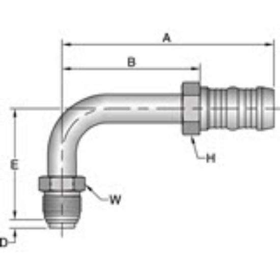 Picture of Parker 5K1A-6-6 - A/C Clip Air Conditioning Hose Fitting- 1A Series Fittings