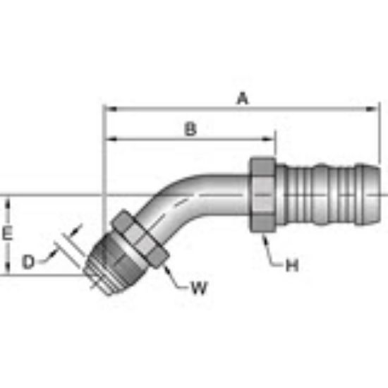 Picture of Parker 5R1A-10-10 - A/C Clip Air Conditioning Hose Fitting- 1A Series Fittings